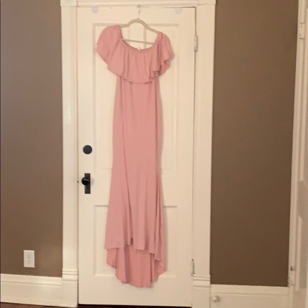 Ruffle Off Shoulder Mermaid Maternity Dress
